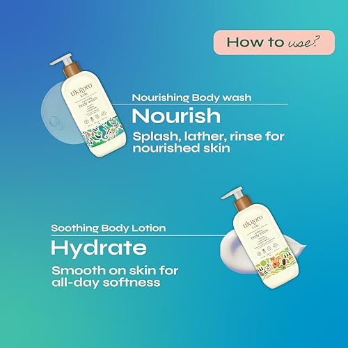 Tikitoro Kids Body Combo Pack | 100% Vegan with Nourishing Body Wash & Soothing Body Lotion | No Parabens & Sulphates | Gift Combo Pack (Age: 4+) (300 ml x 2) - Image 5