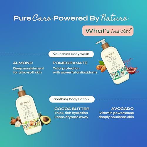 Tikitoro Kids Body Combo Pack | 100% Vegan with Nourishing Body Wash & Soothing Body Lotion | No Parabens & Sulphates | Gift Combo Pack (Age: 4+) (300 ml x 2) - Image 3