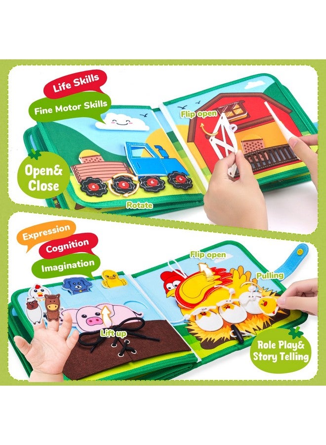 JoyCat Farm Busy Book for Toddlers 1-3 - 1 Year Old Boys Girls Gifts Toys, Educational Quiet Activity Book with Life Skills, Toddler Travel Toys 1-2 - Image 3