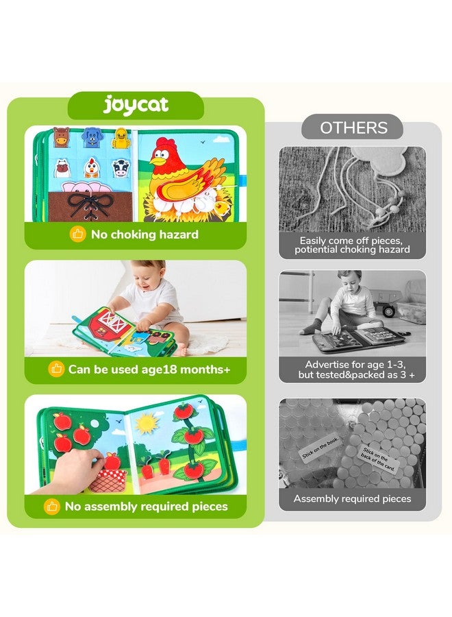 JoyCat Farm Busy Book for Toddlers 1-3 - 1 Year Old Boys Girls Gifts Toys, Educational Quiet Activity Book with Life Skills, Toddler Travel Toys 1-2 - Image 2