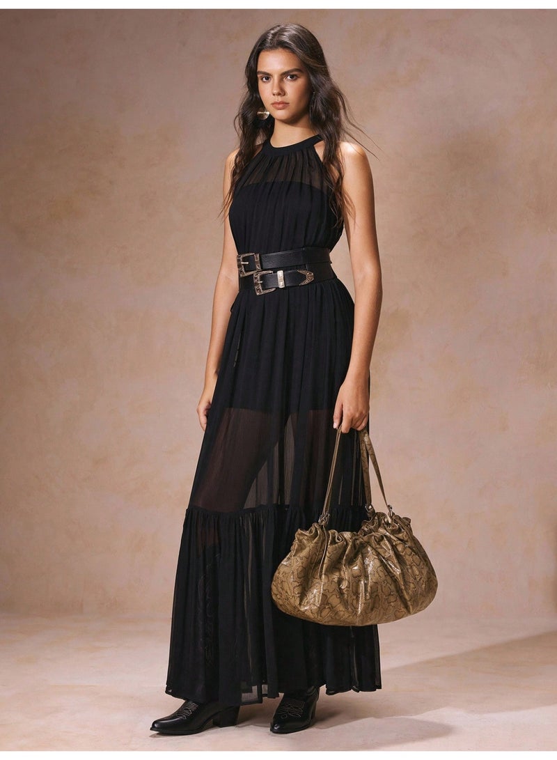 شنطة يد نسائية توت كبيرة بتصميم ناعم مع إغلاق برباط شد ومقابض طويلة للاستخدام اليومي والعمل - Image 4