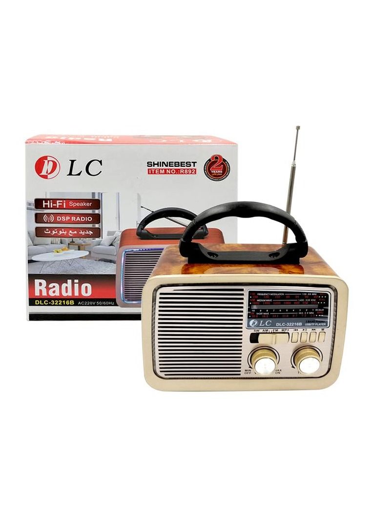DLC DLC Classic Rechargeable Portable Wireless Bluetooth Speaker DLC-32216B  - Image 1