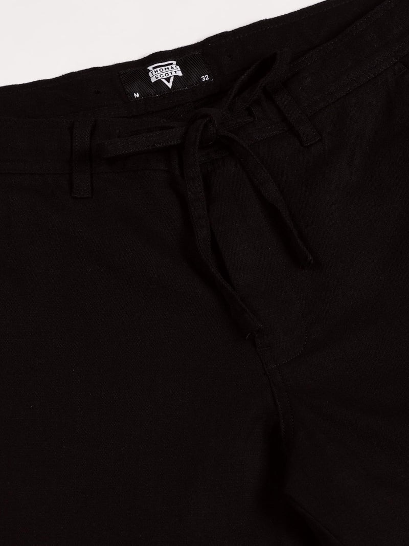 Thomas Scott Men's Mid-Rise Cotton Linen Smart Chino Trouser (Black, 32) - Image 5