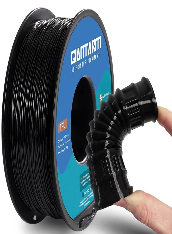 GIANTARM Black TPU Filament, 95A TPU Filament 1.75mm, Dimensional Accuracy +/- 0.03, Flexible Soft 3D Printer Filament 1kg Spool(2.2 lbs), Vacuum Packaging (Black) - Image 1