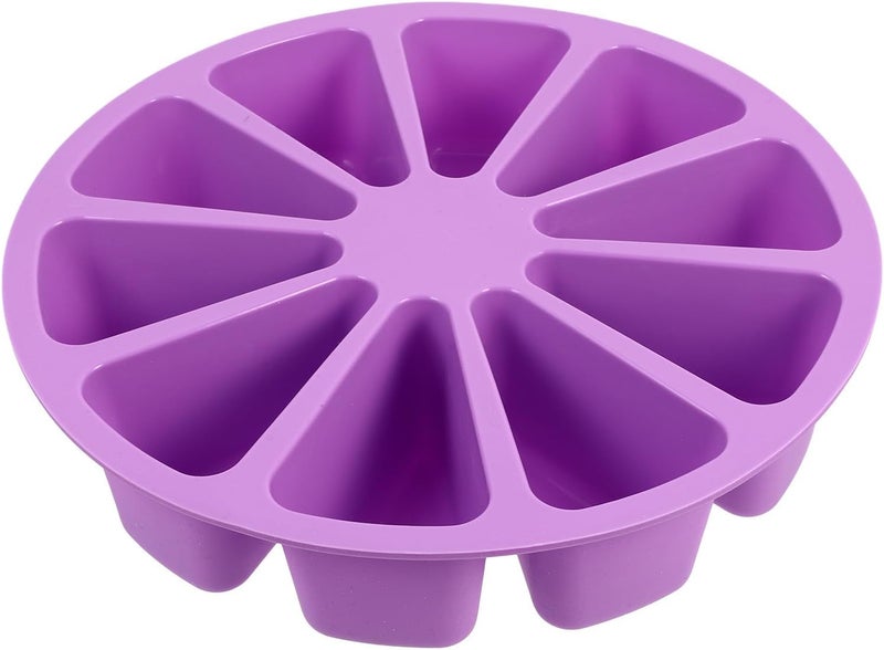 Silicone Triangle Baking Mold 10 Cavity Cake Pan 28x6cm DIY Silicone Cake Mold for Scones and Chocolate Baking Kitchen Bakeware - Image 1