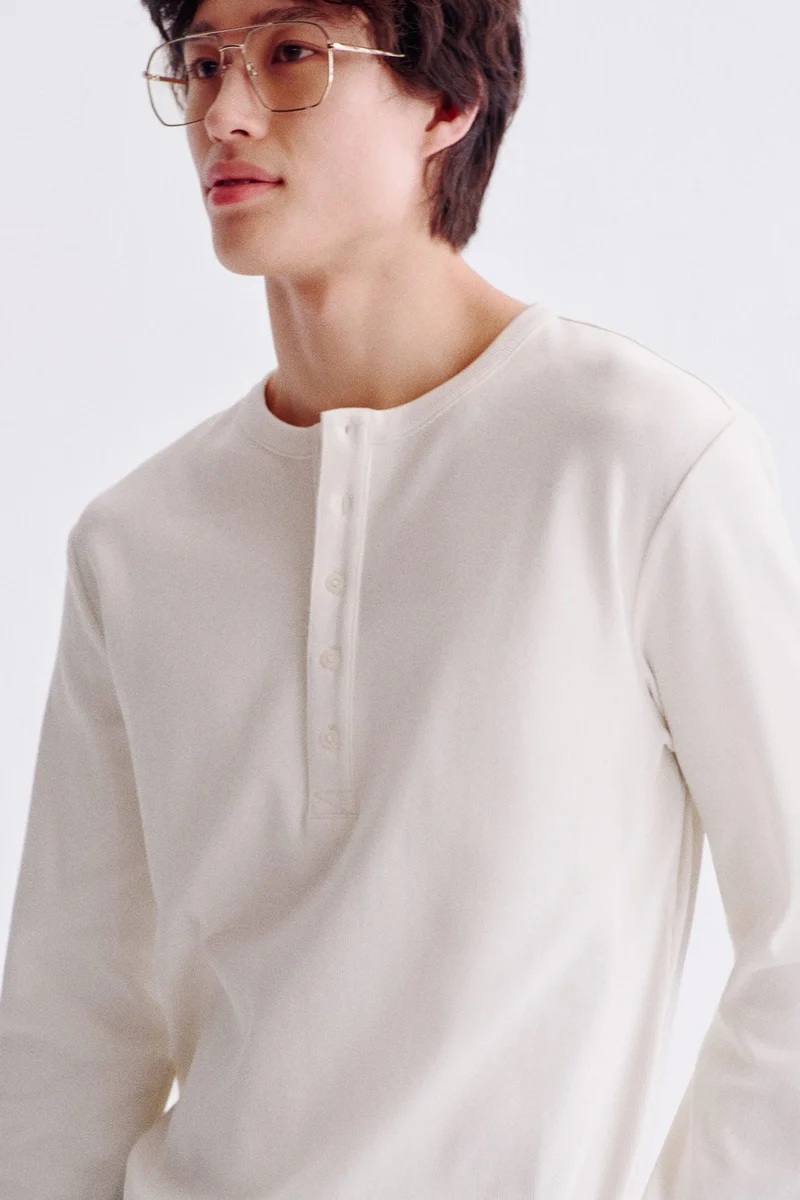 H&M Slim Fit Ribbed Henley shirt