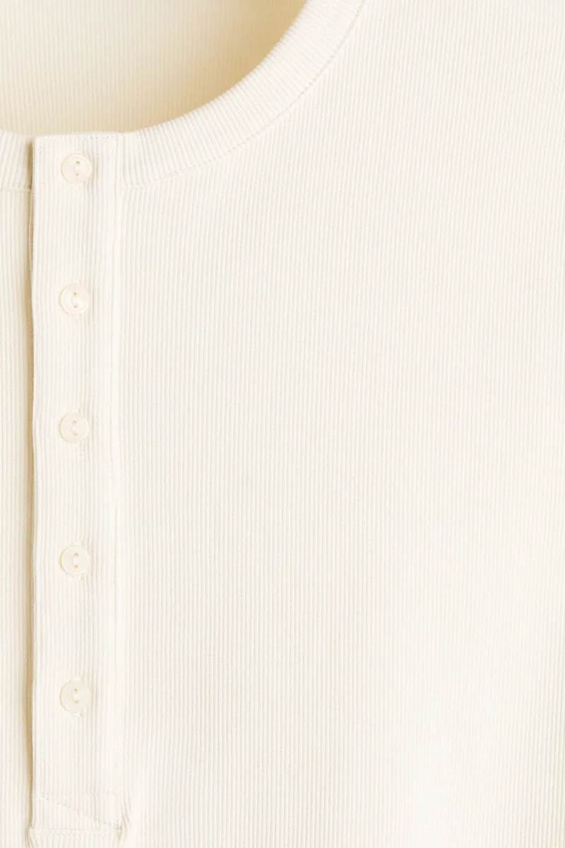H&M  Slim Fit Ribbed Henley shirt for Men | Best Price UAE