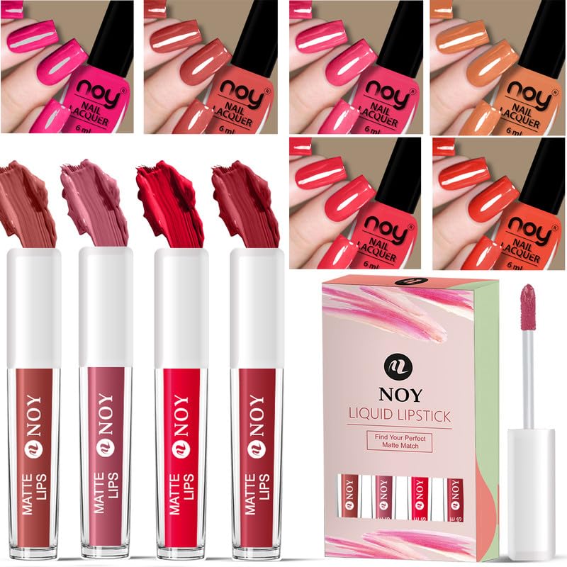 Noy Nail Paint For Women Ultimate Glam Set Bold LongWearing Nail Paint And Liquid Lipstick For A Stunning Finish - Image 1