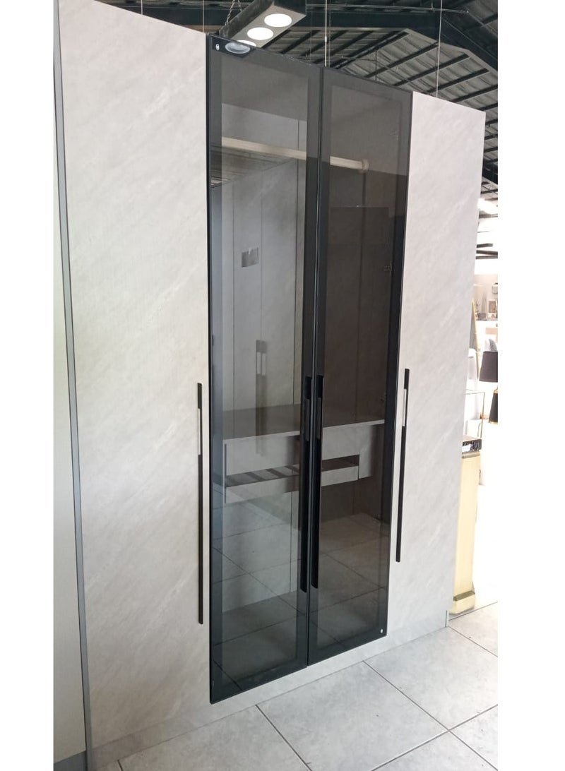 Generic WARDROBE-4 DOOR, MIDDLE 2 DOOR GLASS, MARBLE FINISH,  - Image 4