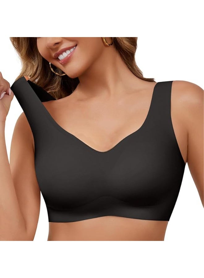 Women’s Seamless Cami Bras Built-in Support, Wireless Push Up Bra Full Coverage, V-Neck Padded Comfort Bralette for Daily Wear - Image 1