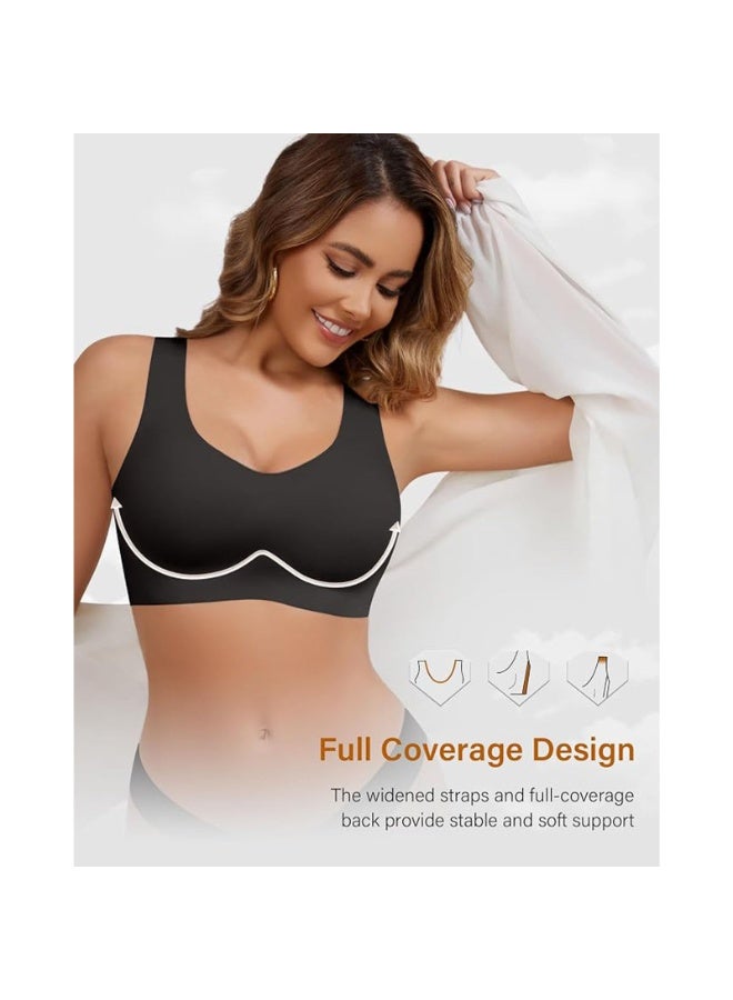 Women’s Seamless Cami Bras Built-in Support, Wireless Push Up Bra Full Coverage, V-Neck Padded Comfort Bralette for Daily Wear - Image 4