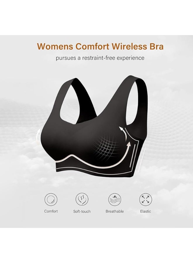 Women’s Seamless Cami Bras Built-in Support, Wireless Push Up Bra Full Coverage, V-Neck Padded Comfort Bralette for Daily Wear - Image 3