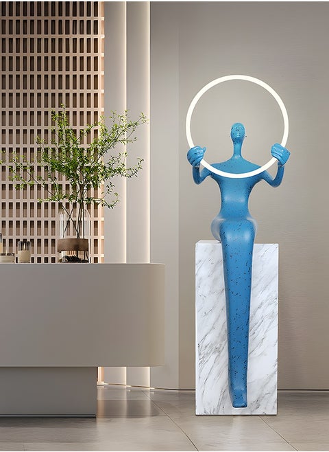 Sitting Man Statue Floor Lamp