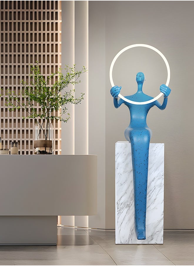Sitting Man Statue Floor Lamp