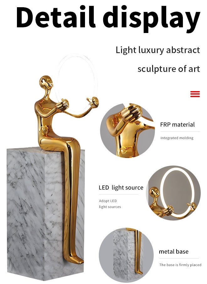 Sitting Man Statue Floor Lamp