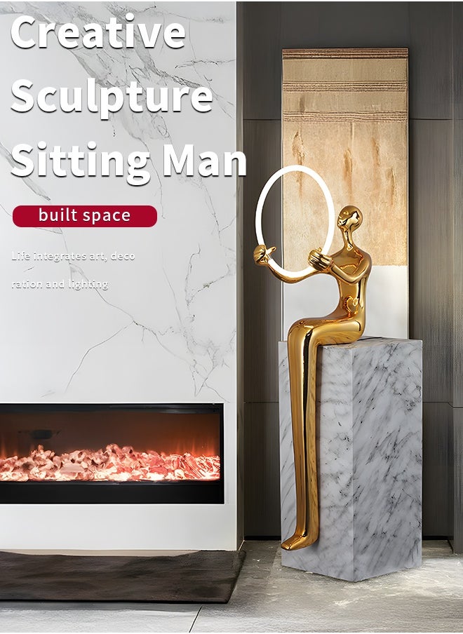 Sitting Man Statue Floor Lamp