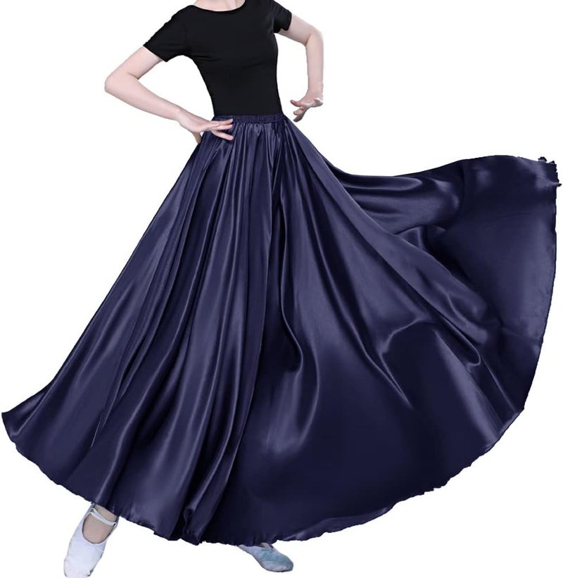 Sancan Women Long Tulle Retro Maxi Tea Ankle Length Shiny Skirt for Belly Dancing Dance Costume Cosplay Holiday Weekend Party - Image 1