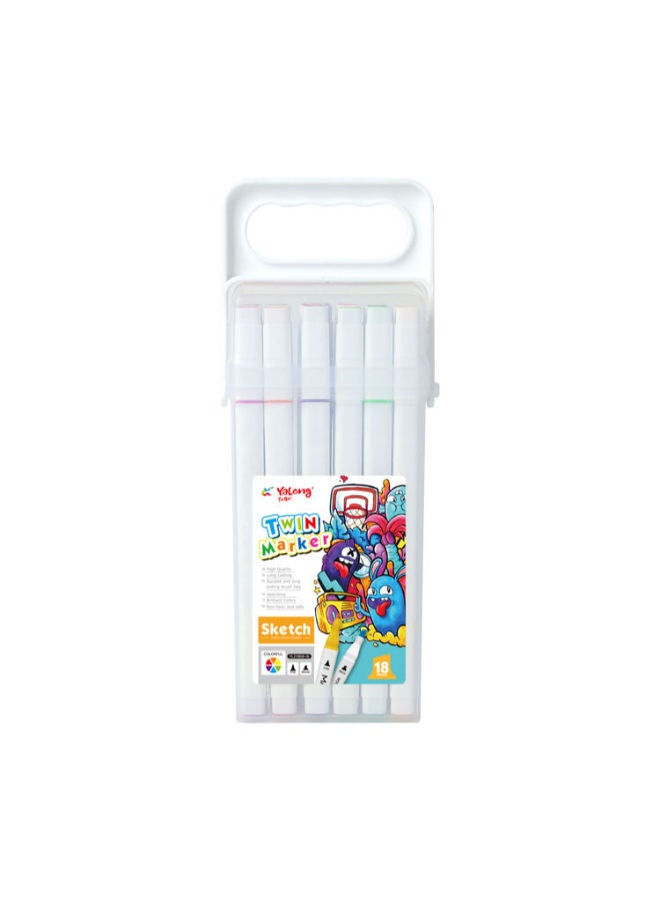 YALONG Watercolour Pen Twin Marker| 18 Colors - Image 1