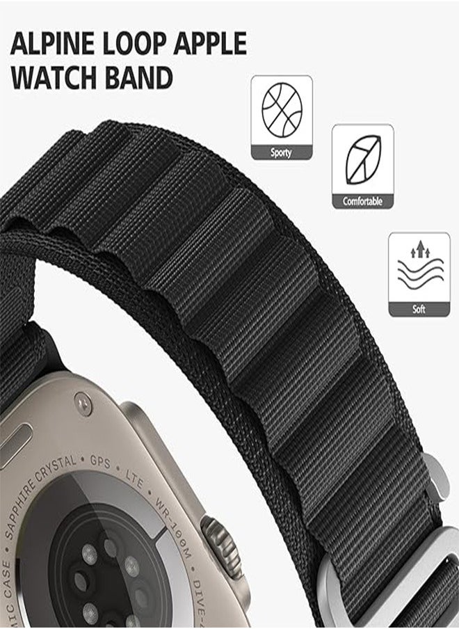 Generic Alpine Loop Nylon Band Compatible with Apple Watch Ultra Band 49mm 45mm 44mm 42mm, Adjustable with Metal C-Hook Strap for iWatch Ultra 2, Series SE/9/8/7/6/5/4/3/2/1  - Image 3