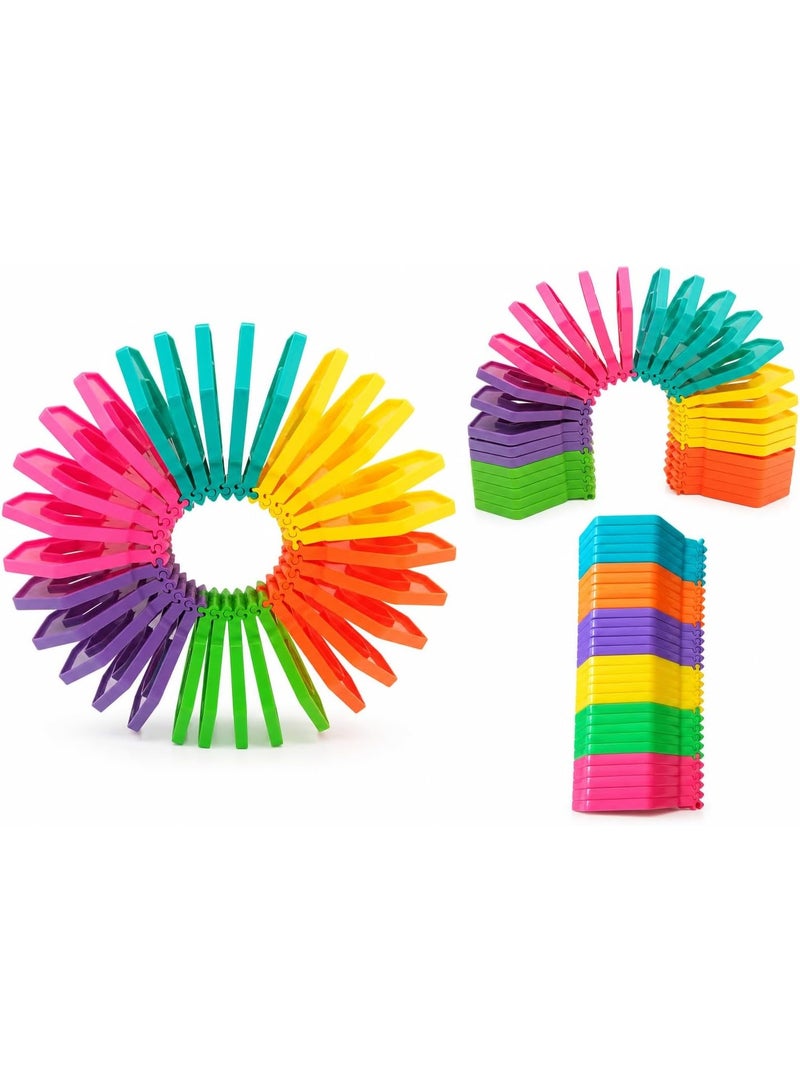 1st Choice Rainbow Fidget Loop Toy, Stress and Anxiety Relief Sensory Toys, Interlocking Foldable Plastic Link Toy for Kids and Fidgeters - Image 1
