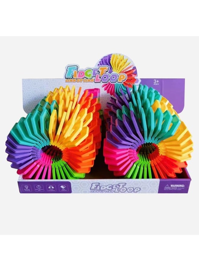 1st Choice Rainbow Fidget Loop Toy, Stress and Anxiety Relief Sensory Toys, Interlocking Foldable Plastic Link Toy for Kids and Fidgeters - Image 3
