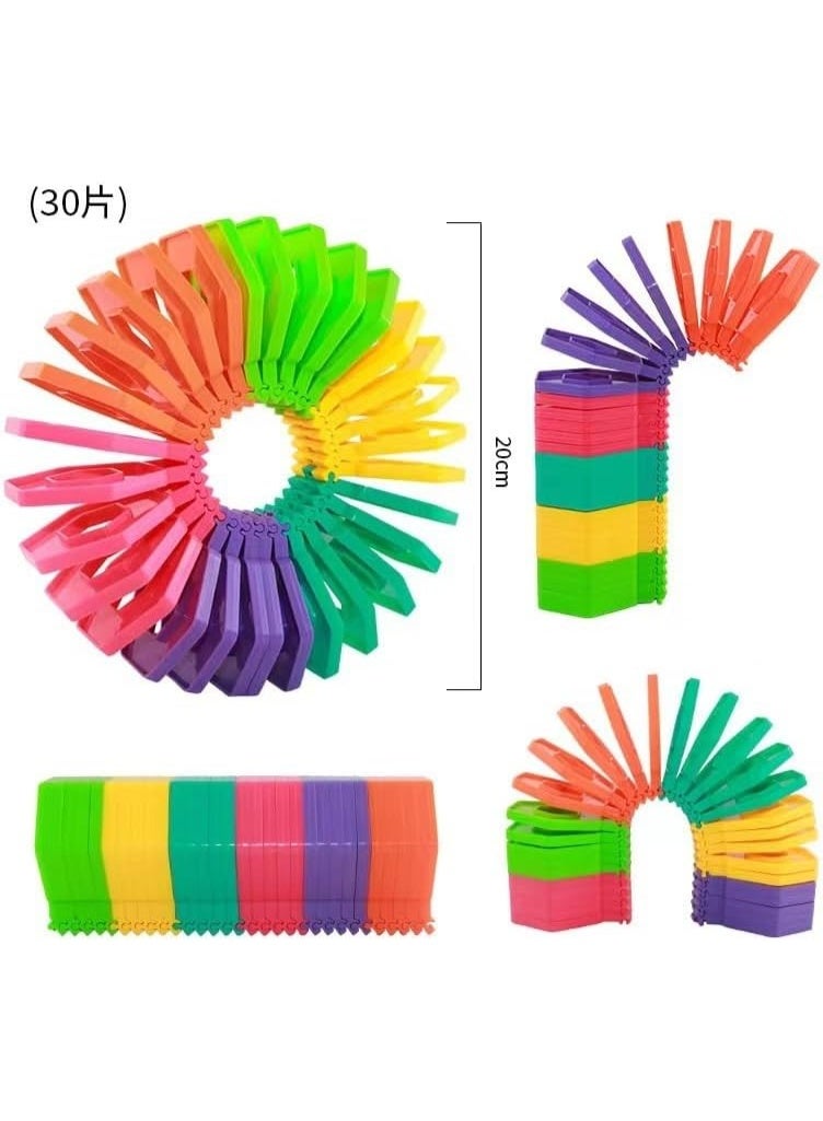 1st Choice Rainbow Fidget Loop Toy, Stress and Anxiety Relief Sensory Toys, Interlocking Foldable Plastic Link Toy for Kids and Fidgeters - Image 5