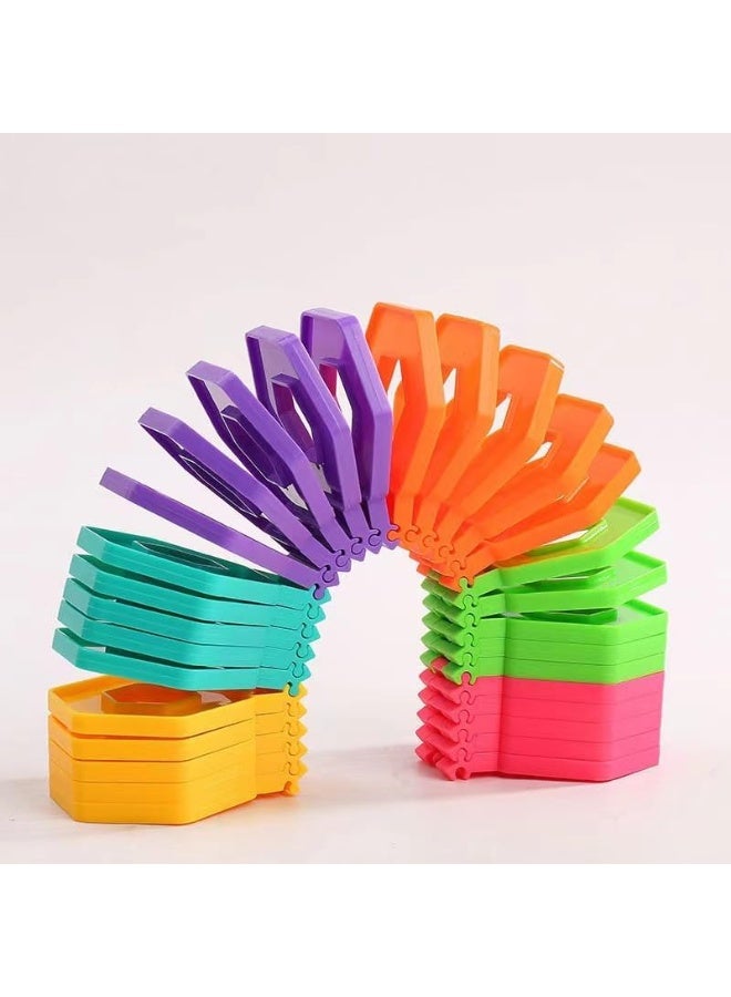 1st Choice Rainbow Fidget Loop Toy, Stress and Anxiety Relief Sensory Toys, Interlocking Foldable Plastic Link Toy for Kids and Fidgeters - Image 4
