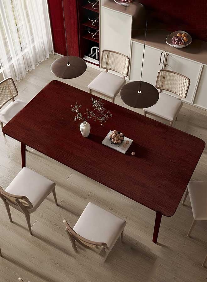 رَوَائِد ورق جدران بتصميم خشب الجوز 45×300 سم – بلون بني مائل للأحمر، لاصق ذاتي وقابل للإزالة، لتغليف الخزائن والمكاتب والدولايب – لفة فينيل بنقش حبيبات الخشب - Image 4