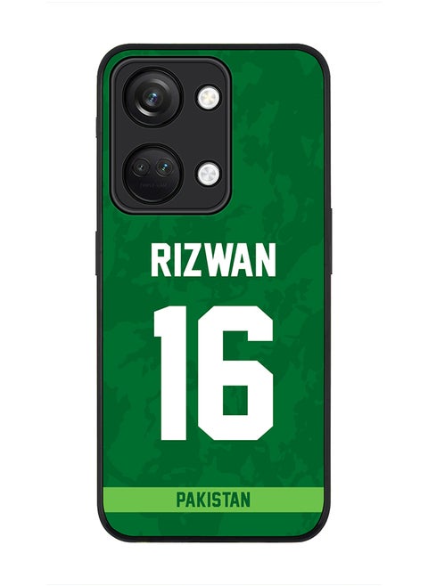 Cover for ONEPLUS NORD 3 5G / OnePlus Ace 2V Case, Rugged Black Slim fit Protective Phone Cases - Player Name - Mohammad Rizwan, Jersey Number- 16