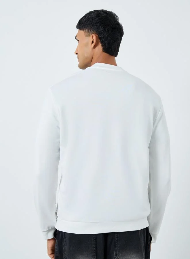 Take Two White Take Two Men White Text Print Bomber Jacket for Men | Best Price UAE