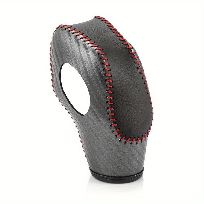 Gray Car Faux Leather Gear Shift Knob Cover For Ford Ecosport Escape Fusion C-Max Energi Wagon Fiesta Focus Transit Van - Image 2