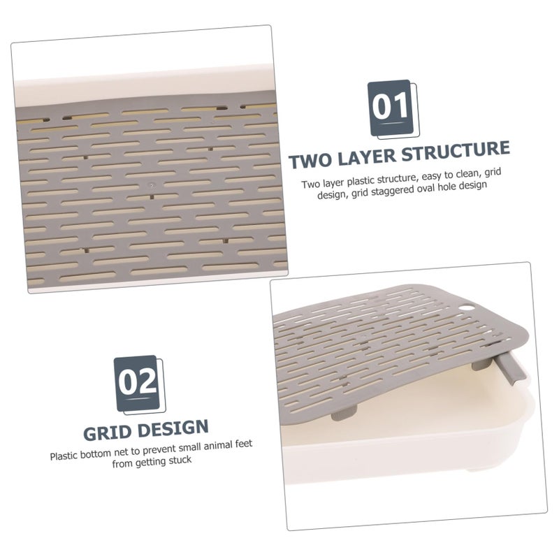 Large Square Tip Potty Tray Easy Clean Litter Box for Guinea Pigs Rabbits Small Animals - Image 4