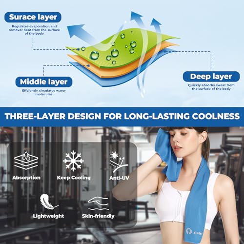 Sukeen Cooling Towels 6 Pack 40x 12 Cooling Towels for Neck and Face Cooling Rags Lightweight Soft Breathable Towels for Yoga Sport Workout Running Gym Camping Fitness - Image 3
