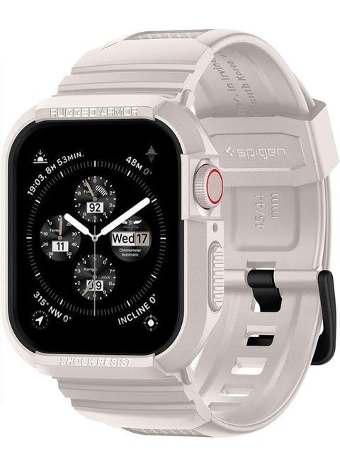 Rugged Armor Pro for Apple Watch Series 9 / 8 /7 (45mm) and Series 6/SE2/SE/5/4 (44mm) Band with Case Cover - Dune Beige
