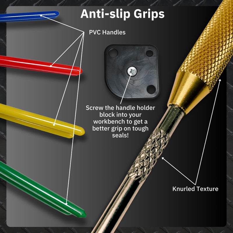 Kit King USA Hydraulic Seal Installation Tool Set - 6 Piece Seal Twistor Tool Including Two Sided Seal Pick, Easily Install Seals Without Damaging Them, UCup Twistor Cylinder Rod Seal Packing Install Kit - Image 3