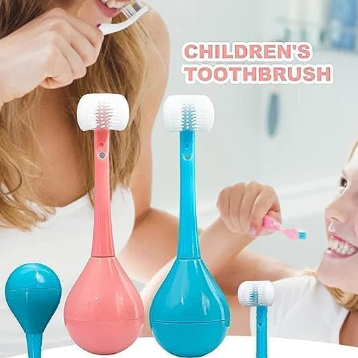 VATTU 1 pc Three Sided Toothbrush for Kids,Three Sided Children's Toothbrush,3D Kids Three-Sided Toothbrush Training,Kids Soft Bristle Toothbrush - Image 2