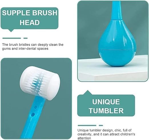 VATTU 1 pc Three Sided Toothbrush for Kids,Three Sided Children's Toothbrush,3D Kids Three-Sided Toothbrush Training,Kids Soft Bristle Toothbrush - Image 4