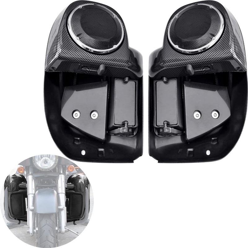 VEISUTOR Carbon Fiber Pattern Lower Vented Leg Fairings with Speaker Boxes Pods Fit for Harley Touring Road King Street Glide Electra Glide UltraClassic 20142023 Accessories