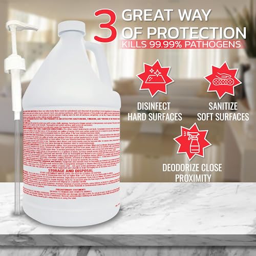 Lucasol One Step Disinfectant, 1 Gallon Disinfectant & Attachable Dispenser Pump Combo, All Purpose Cleaner Disinfectant Spray For Hospitals, Schools, Salons, Household Cleaning And More. - Image 4