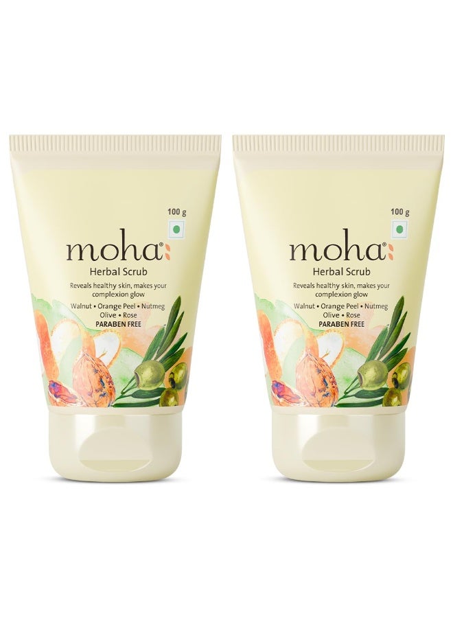 Moha: Herbal Scrub, walnut,Orange peel,Nutmeg,Olive,Rose,100g *2 - Image 1