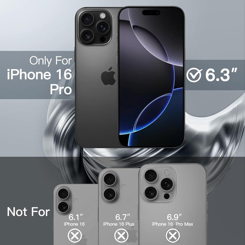 Elzzi حافظة آيفون 16 برو من سلسلة كلاسيك متوافقة مع ماغسيف مع حامل كاميرا مدمج غطاء هاتف شفاف حماية عسكرية ضد الصدمات حماية من السقوط غير صفراء صلبة PC + TPU، تيتانيوم صحراوي - Image 2