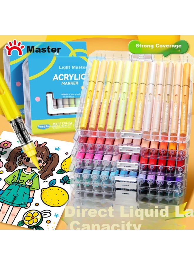 جراسب Grasp 60 مجموعة ألوان طلاء أكريليك مع طرف ناعم، قابل للغسل، تغطية عالية، صندوق طبقي، هدية عيد ميلاد، هدية عيد الأطفال، للفتيات - Image 2