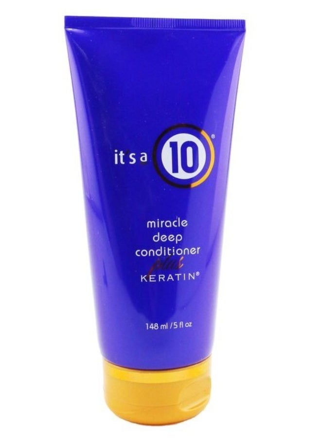 إتس آ تين It's a 10 Miracle Deep Conditioner Plus Keratin، لتجديد الشعر، الكيراتين والصبار، حماية من الحرارة، شعر ناعم ولامع 5 أونصة سائلة  - Image 1