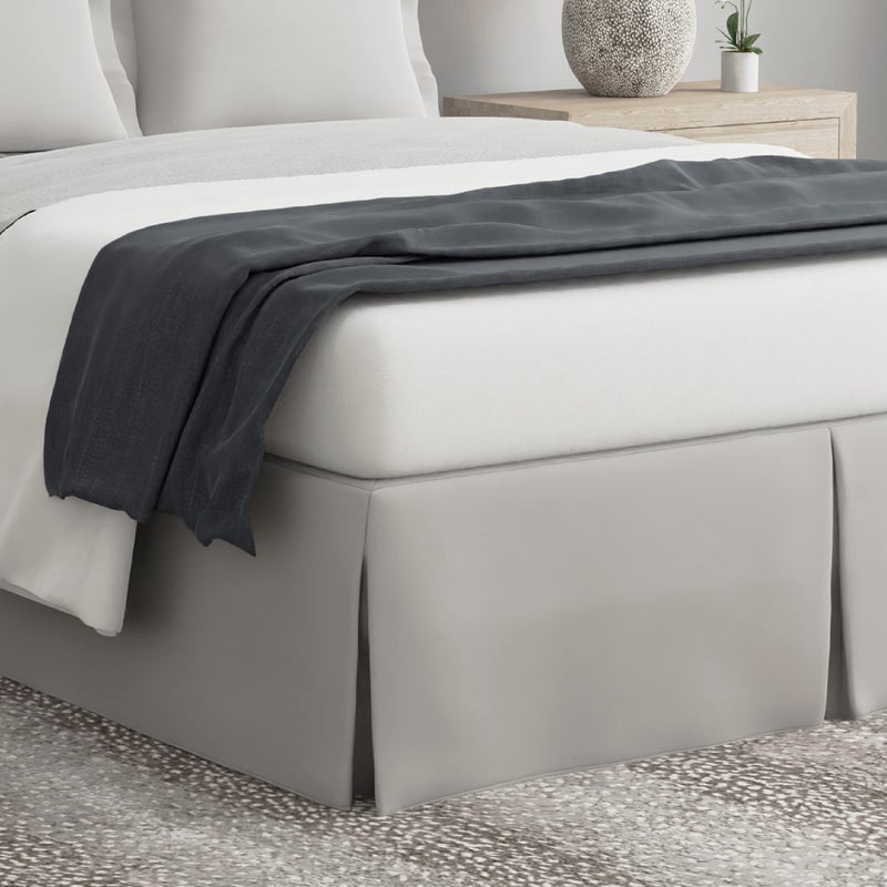 Bed Makers Never Lift Your Mattress Wrap Around Bed Skirt Classic Style Low Maintenance Wrinkle Resistant Fabric Traditional 14 Inch Drop Length Queen Soft Silver