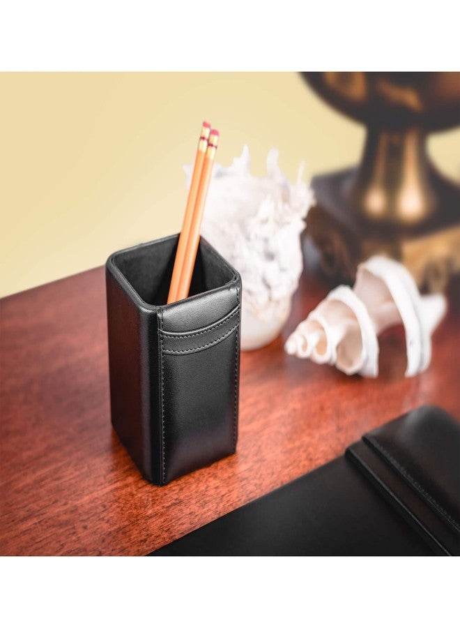 Dacasso Black Leather Pencil Cup - Image 2