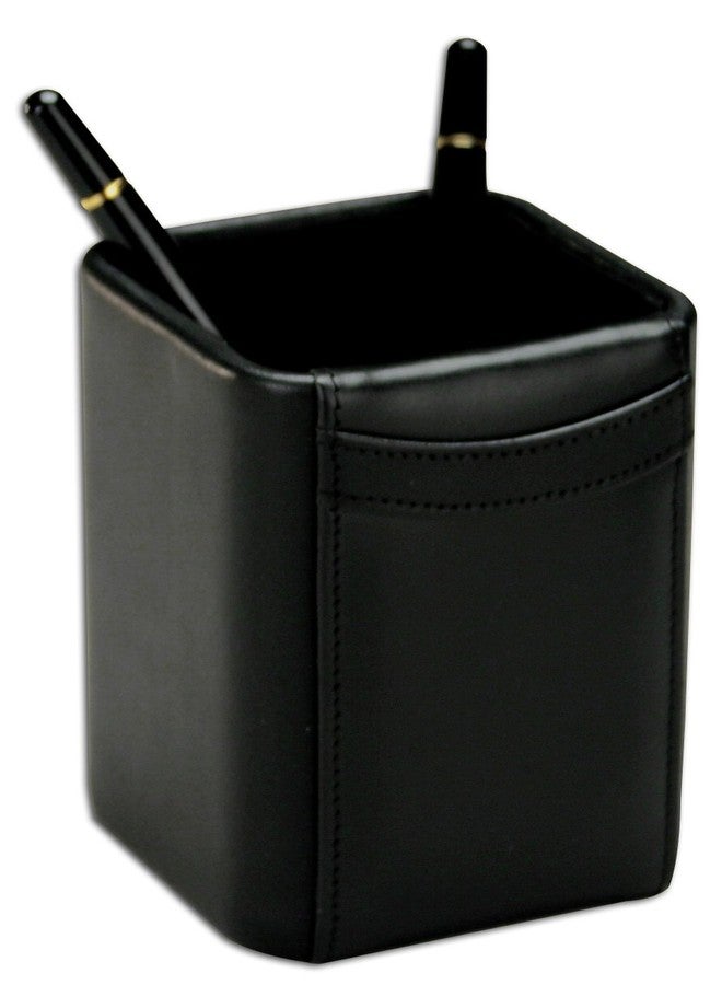 Dacasso Black Leather Pencil Cup - Image 1