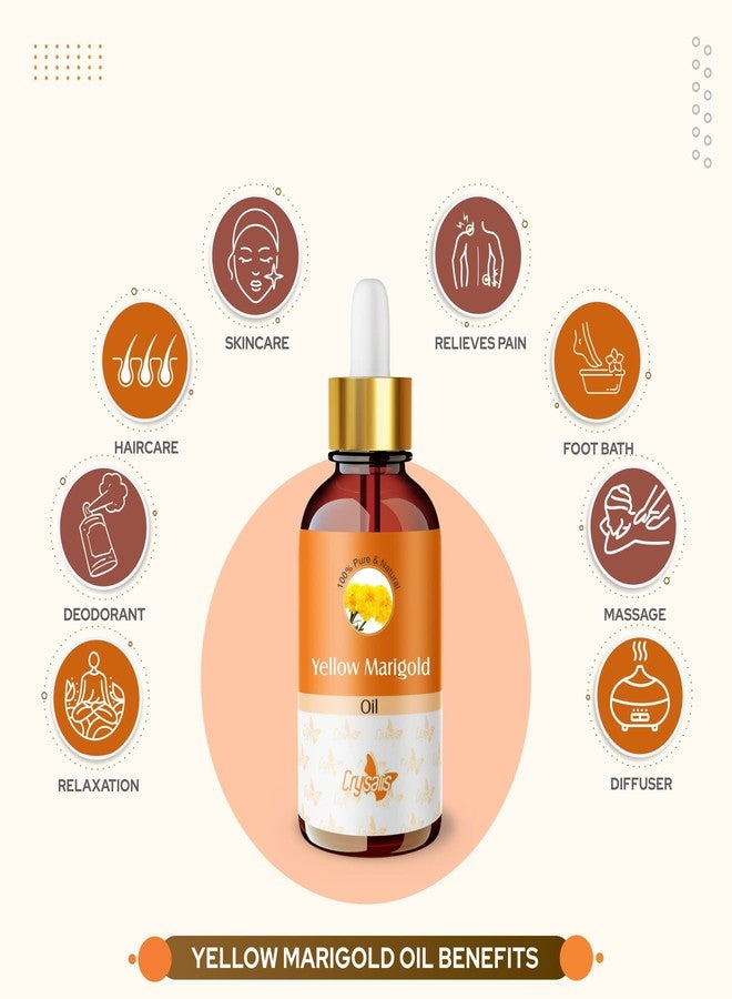 Crysalis Yellow Marigold (Calendula Officinalis) Oil | Pure & Natural Undiluted Organic Standard/Steam Distilled Oil/Repairs Skin Damage, Rashes, Exfoliates Dead Skin - 50ml - Image 3