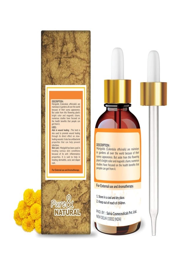 Crysalis Yellow Marigold (Calendula Officinalis) Oil | Pure & Natural Undiluted Organic Standard/Steam Distilled Oil/Repairs Skin Damage, Rashes, Exfoliates Dead Skin - 50ml - Image 2