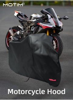 Motim Motorcycle Cover, 210D Oxford Motorbike Cover, 220*95*110cm, UV Protection Dustproof Waterproof Outdoor Rain Motorbike Protector  - Image 1