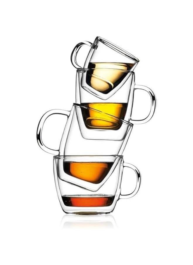 HOOKOR 350ml Double Wall Insulated Mug, High-Heat Borosilicate Glass, Set of 6, Clear,Insulated Coffee Glass,Cappuccino Cups,Tea Cups,Latte Cups,Beverage Glasses Heat Resistant  - Image 5